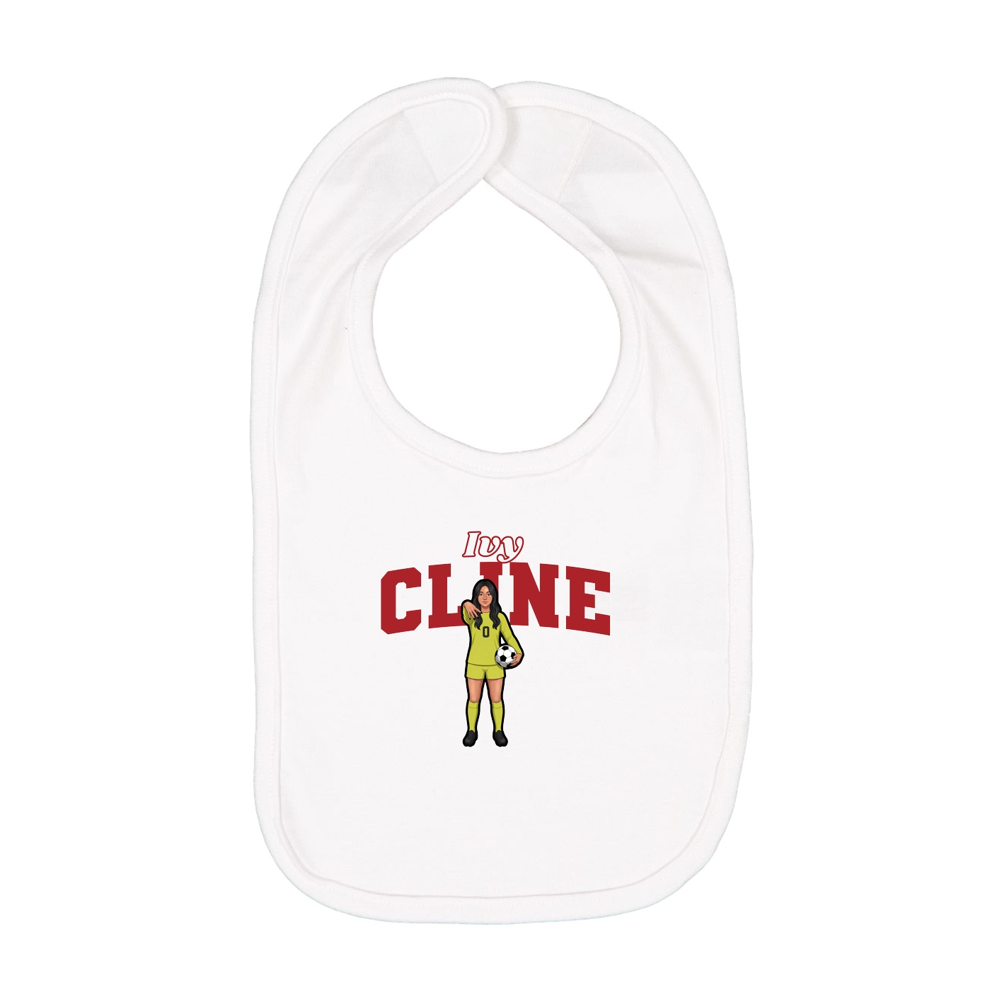 Infant Bib — Name Arch in White