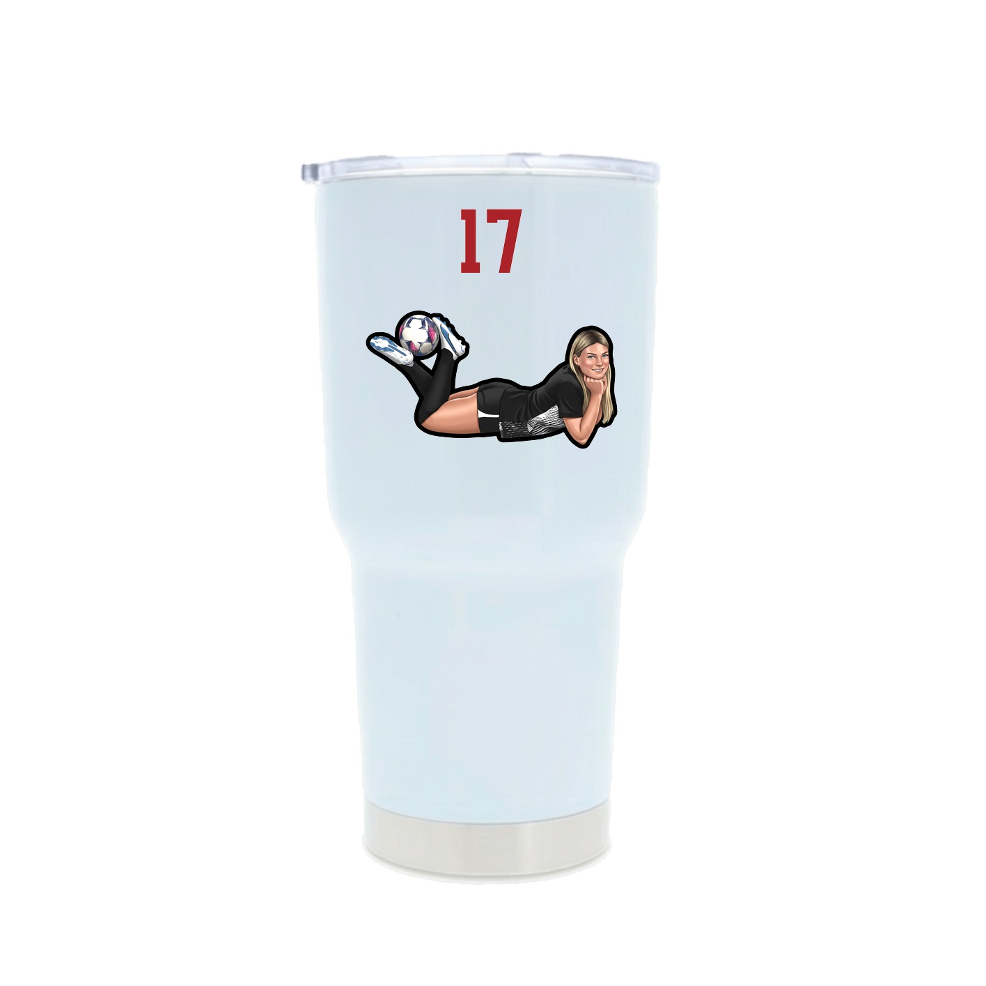 30oz Stainless Steel Tumbler — Number Top in White