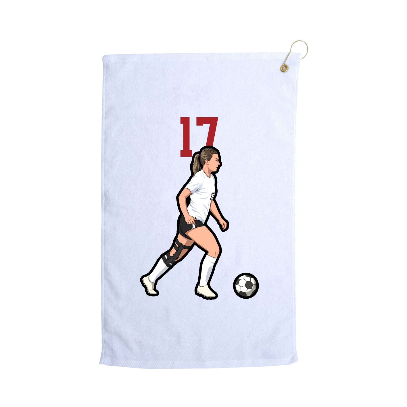Golf Towel — Number Top in White