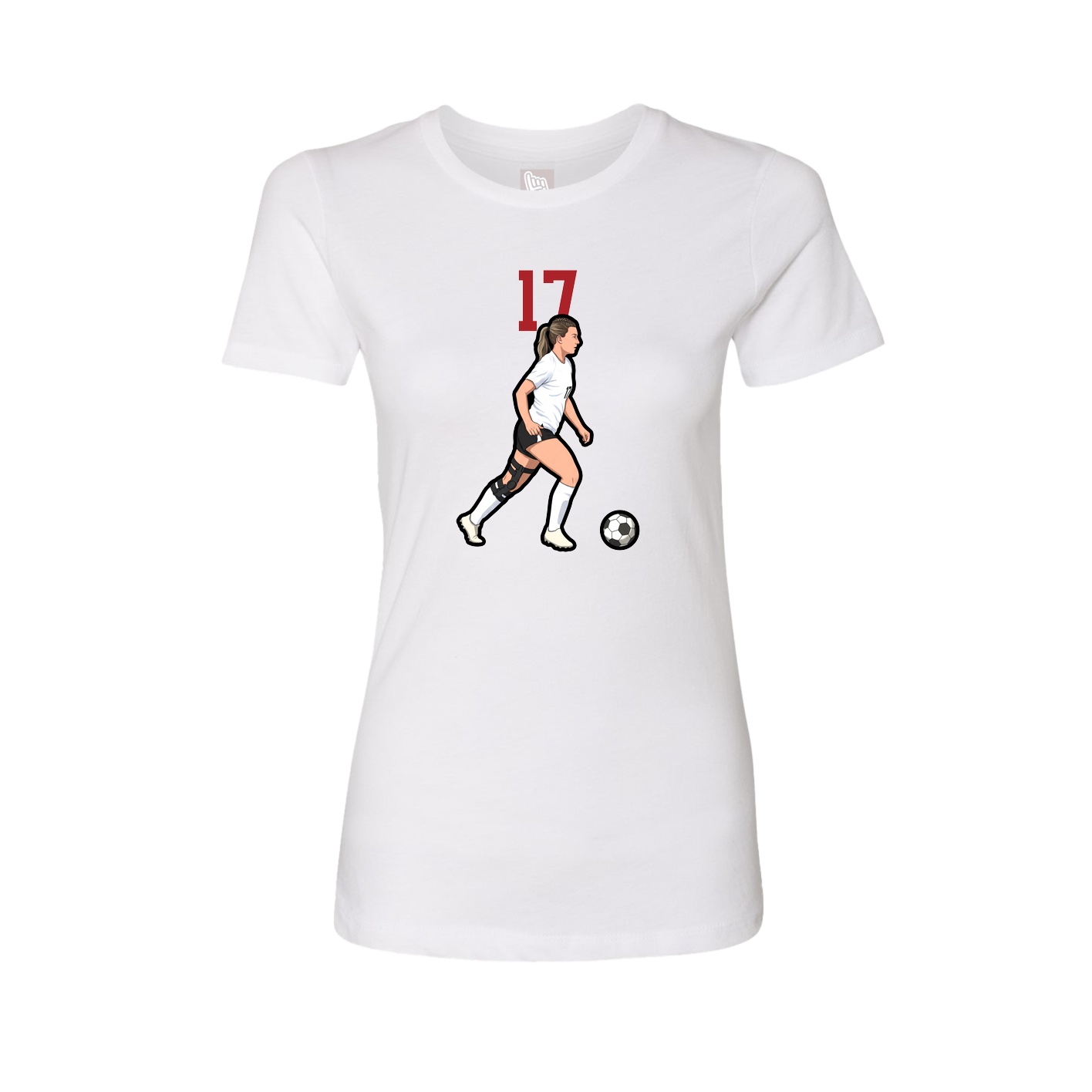 Fitted Women's Tee — Number Top in White
