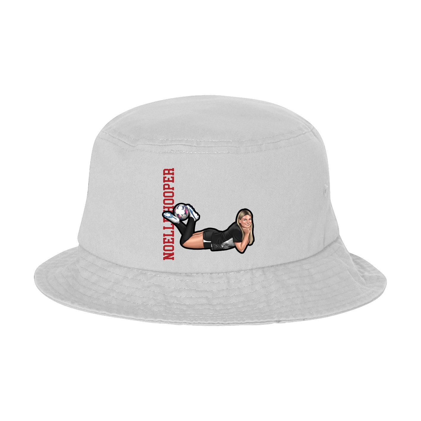 Bucket Cap — Name Vertical in White