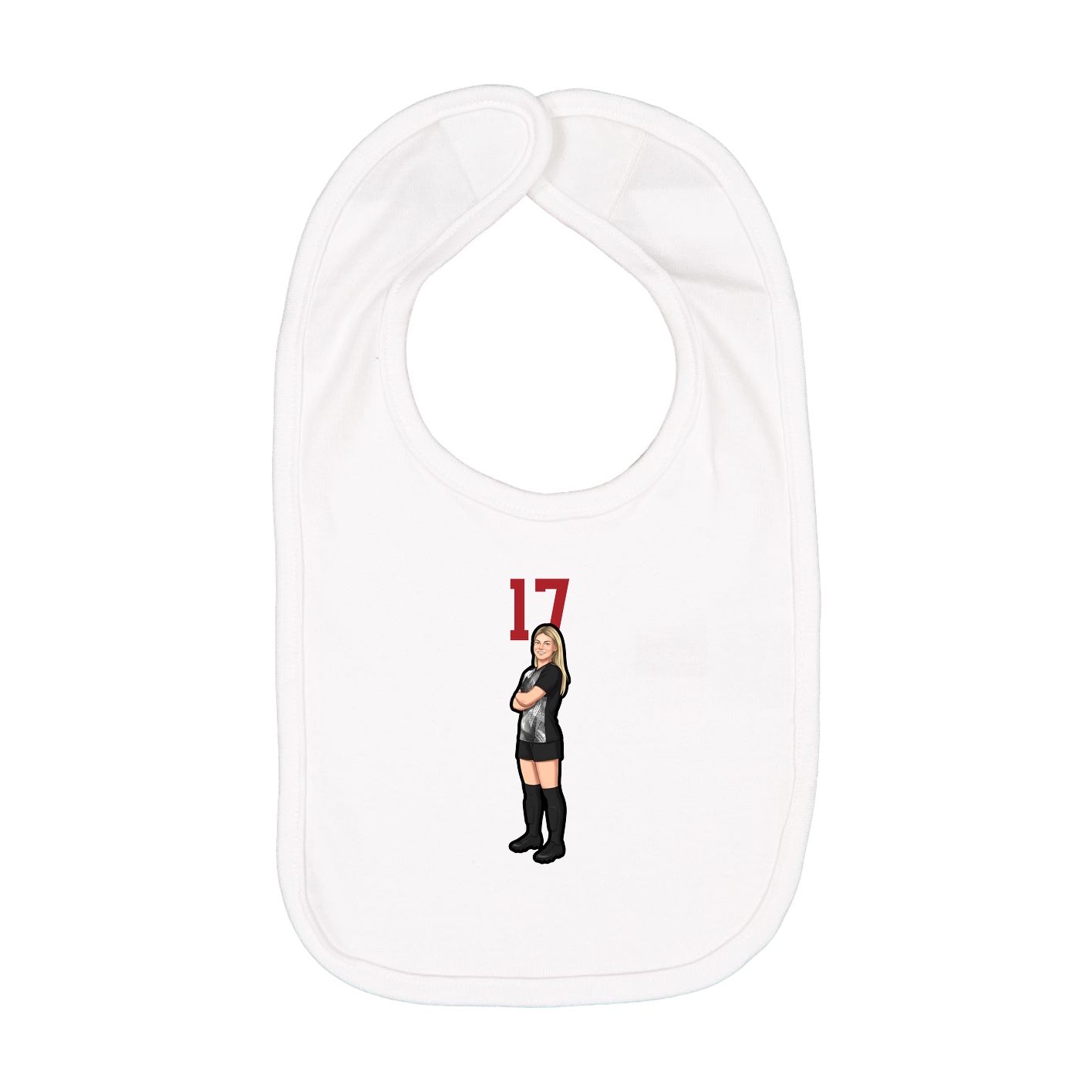 Infant Bib — Number Top in White