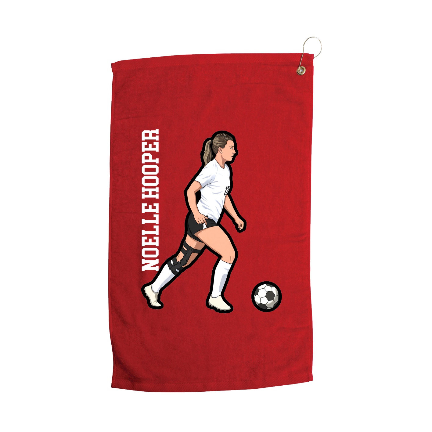 Golf Towel — Name Vertical in Red