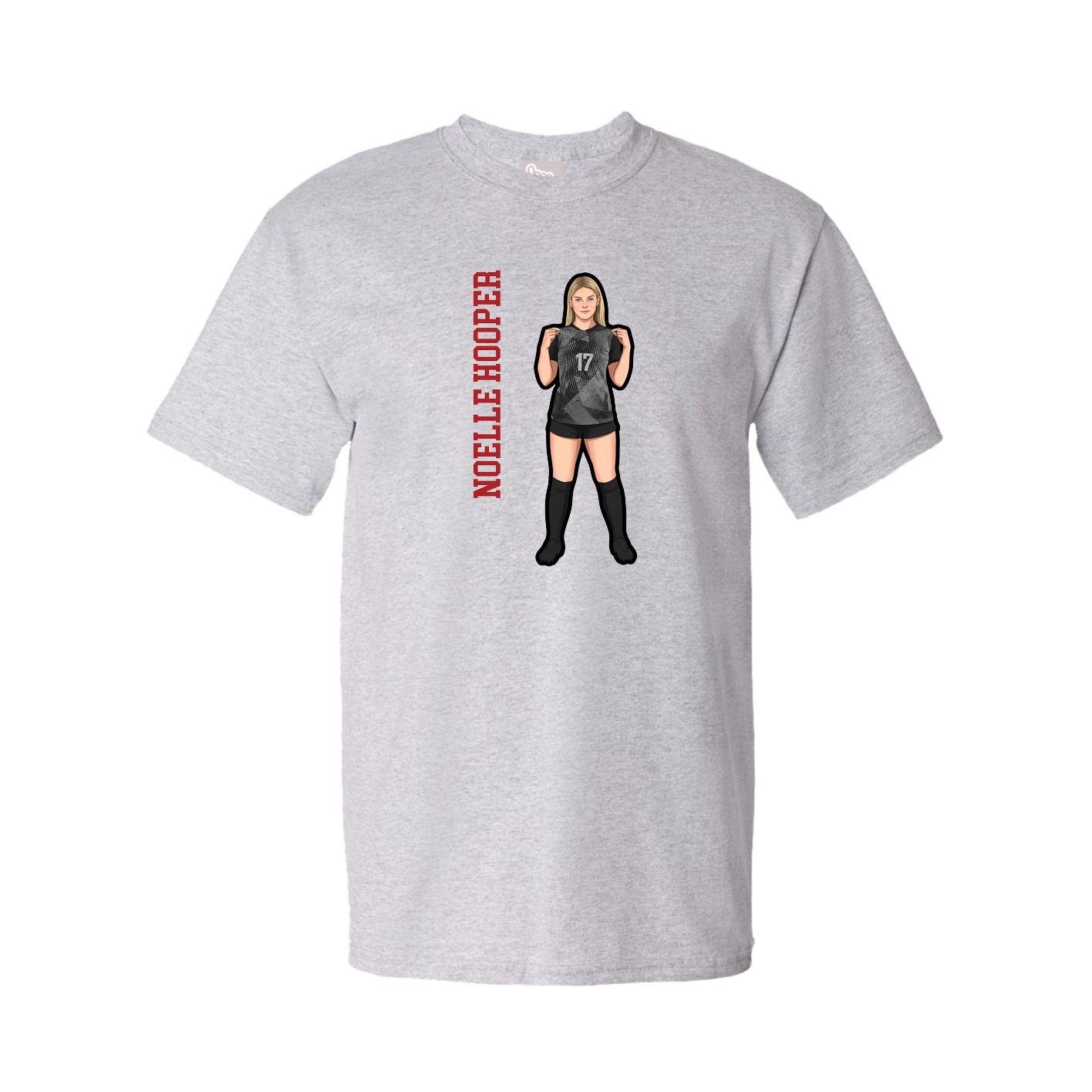Tee — Name Vertical in Grey