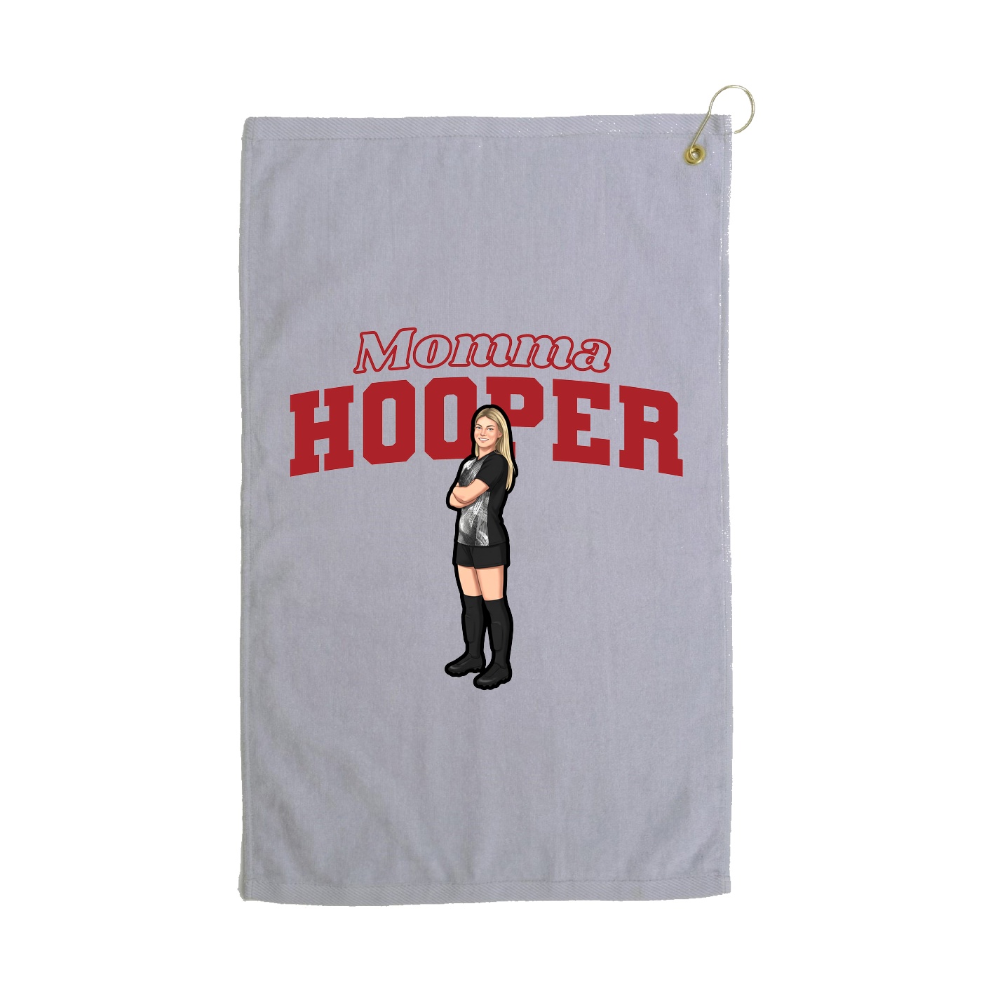 Golf Towel — Mothers Day Block in Grey