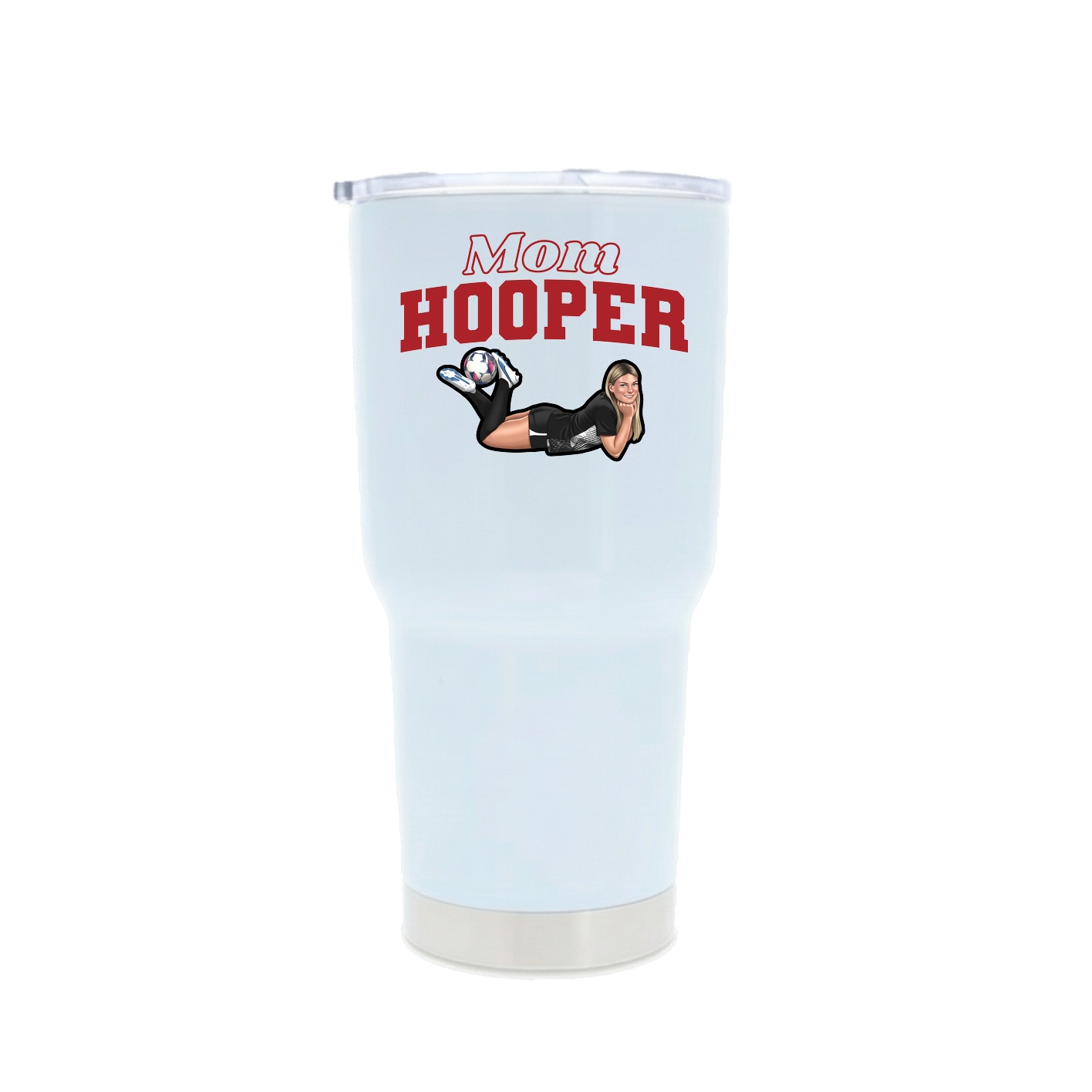 30oz Stainless Steel Tumbler — Mothers Day Block in White