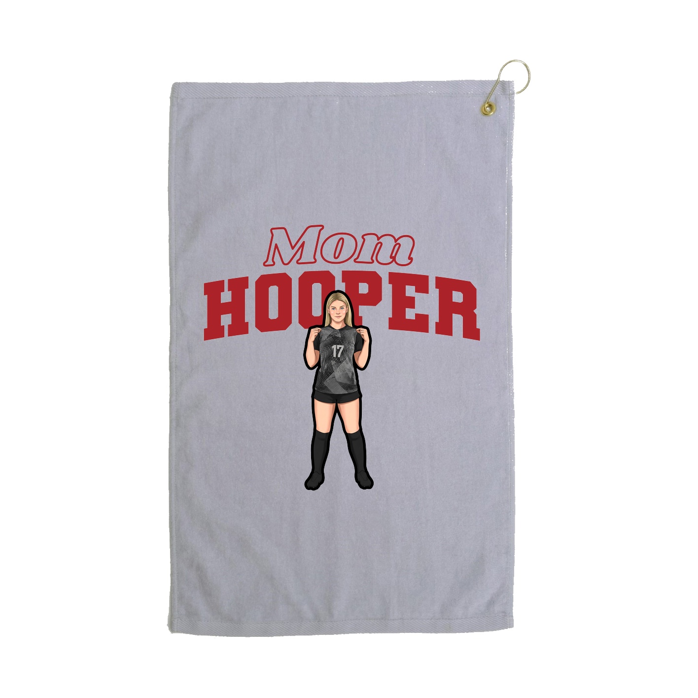 Golf Towel — Mothers Day Block in Grey