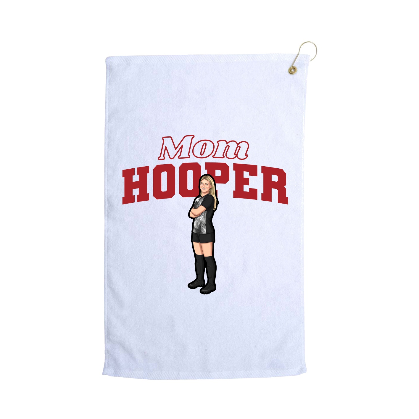 Golf Towel — Mothers Day Block in White
