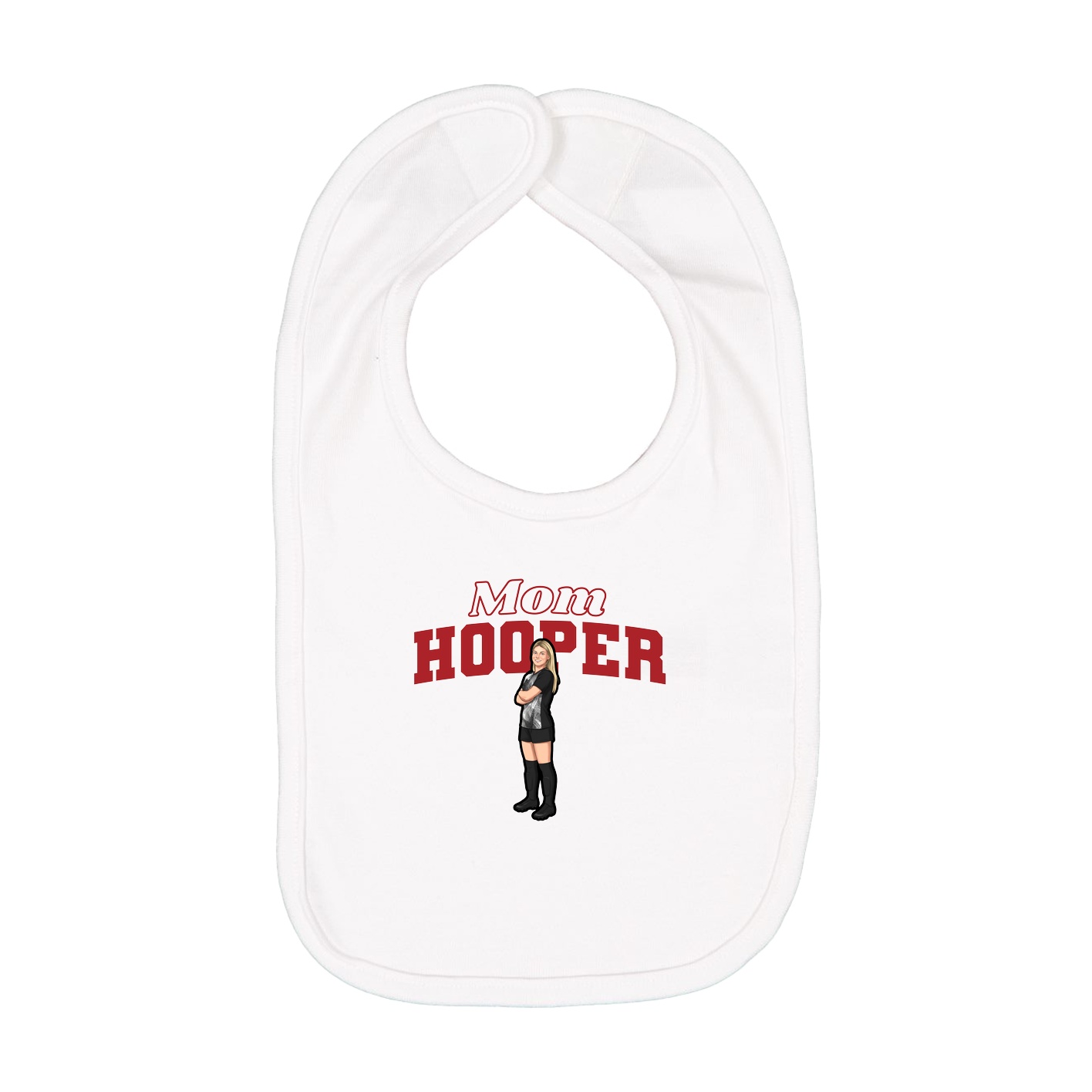 Infant Bib — Mothers Day Block in White