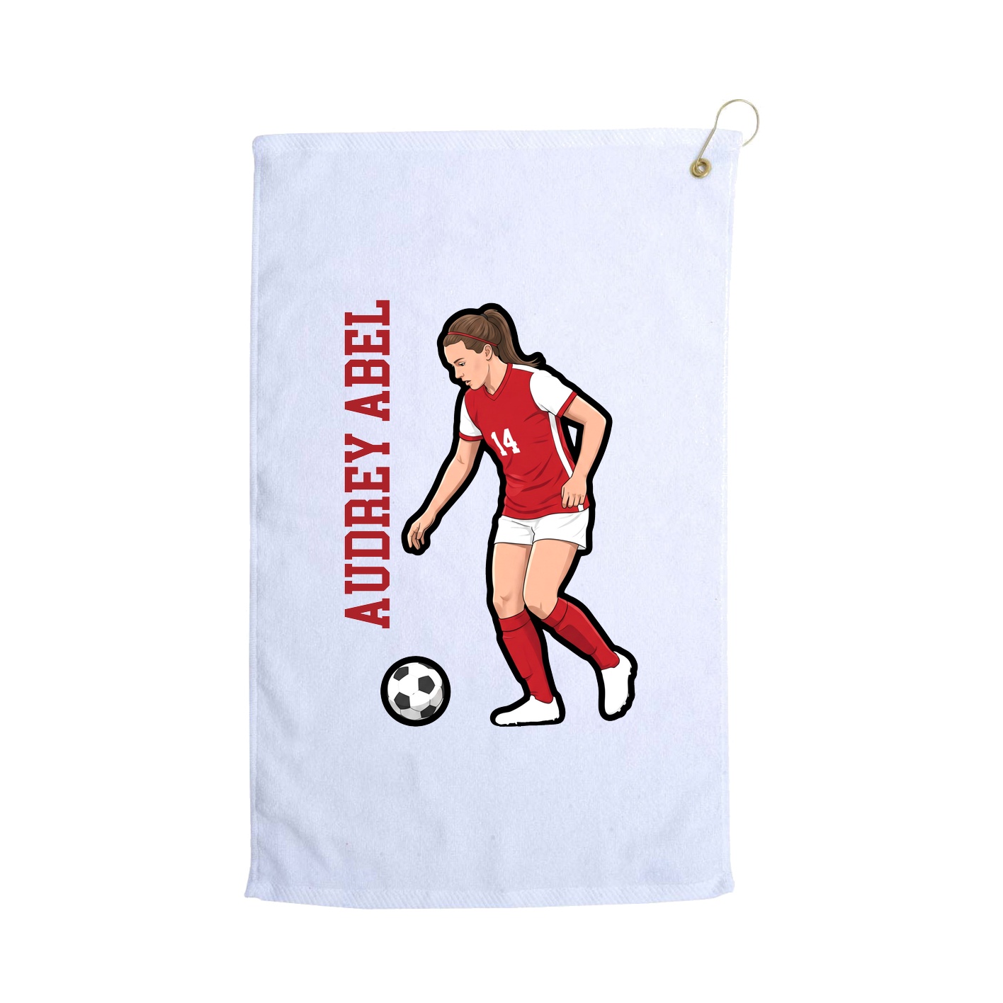 Golf Towel — Name Vertical in White