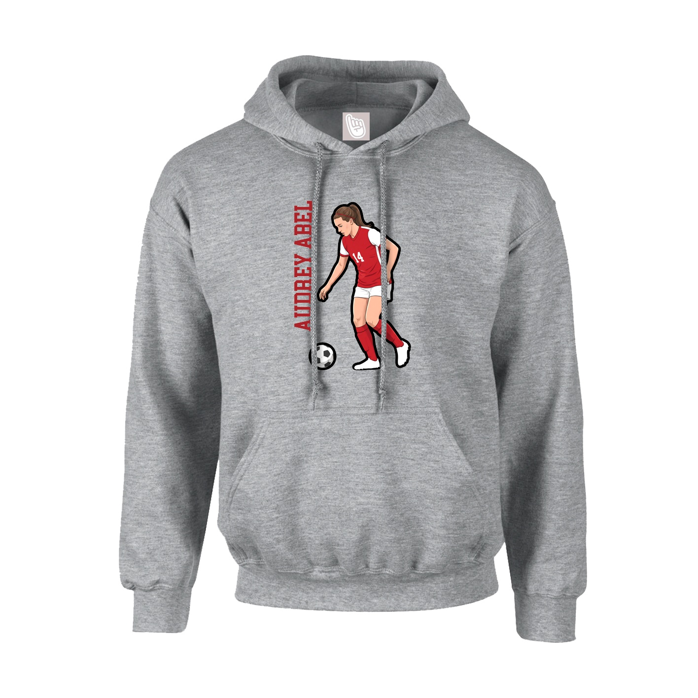 Youth Hoodie — Name Vertical in Grey