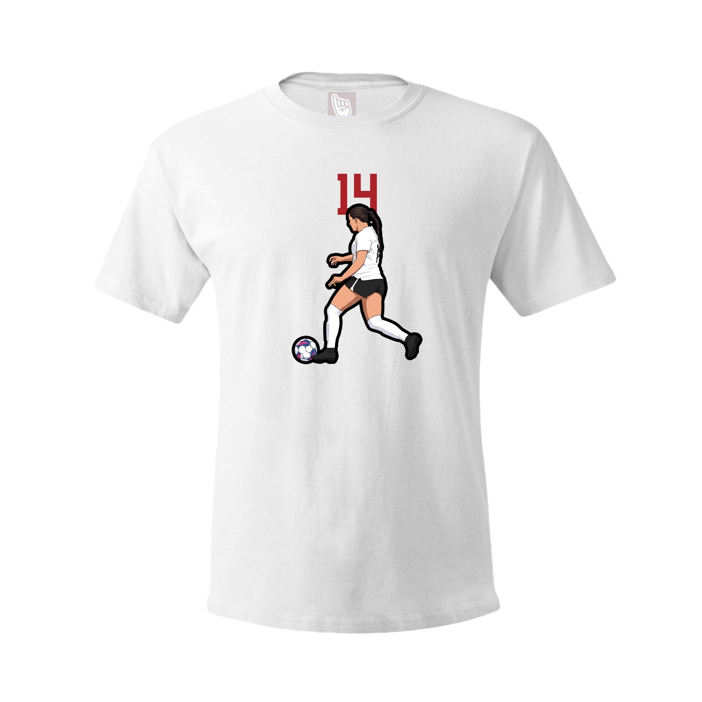 Youth Tee — Number Top in White