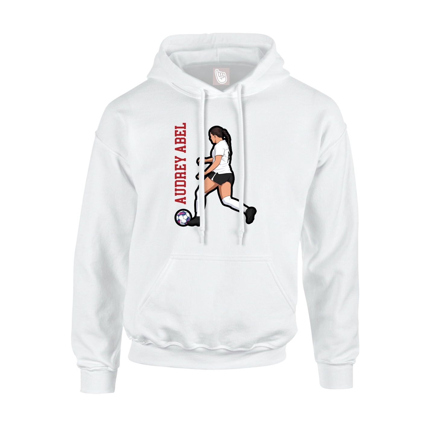 Youth Hoodie — Name Vertical in White