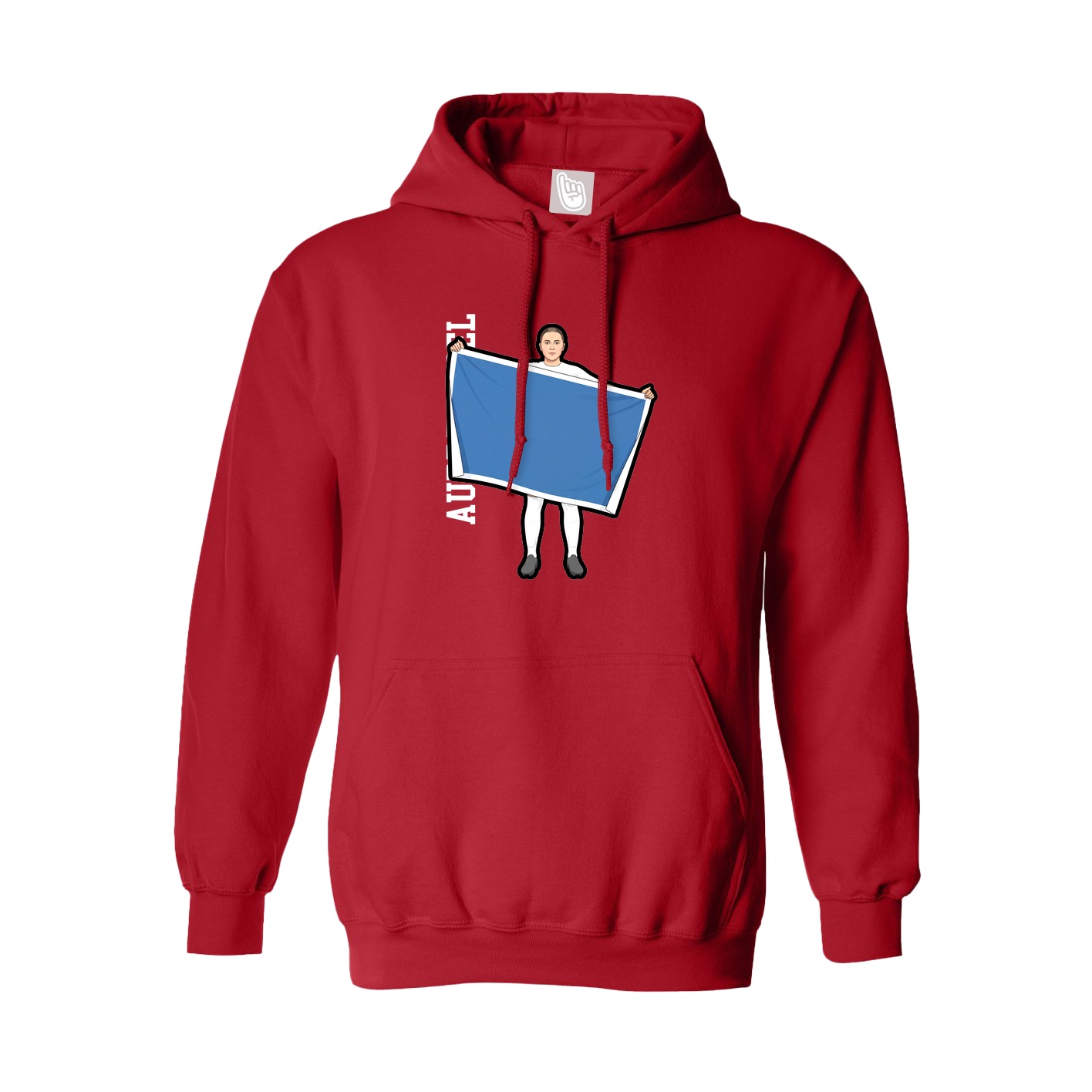 Youth Hoodie — Name Vertical in Red