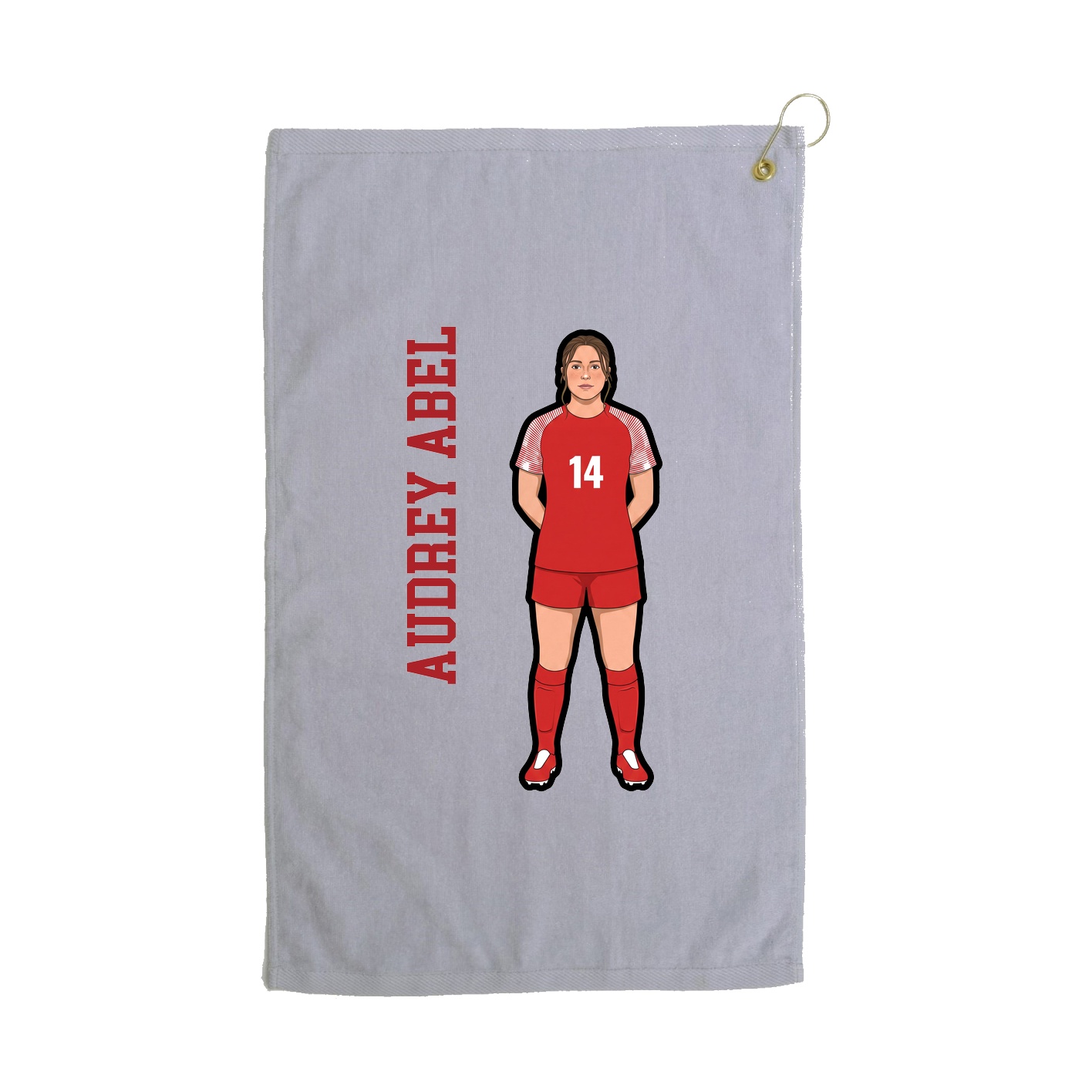 Golf Towel — Name Vertical in Grey
