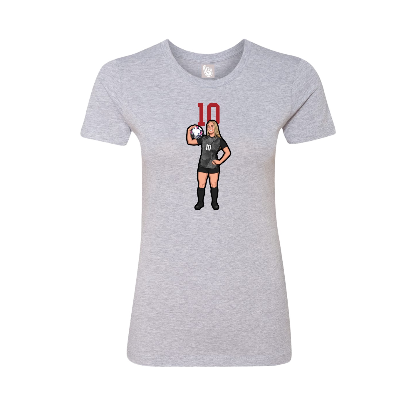Womens Tee — Number Top in Grey