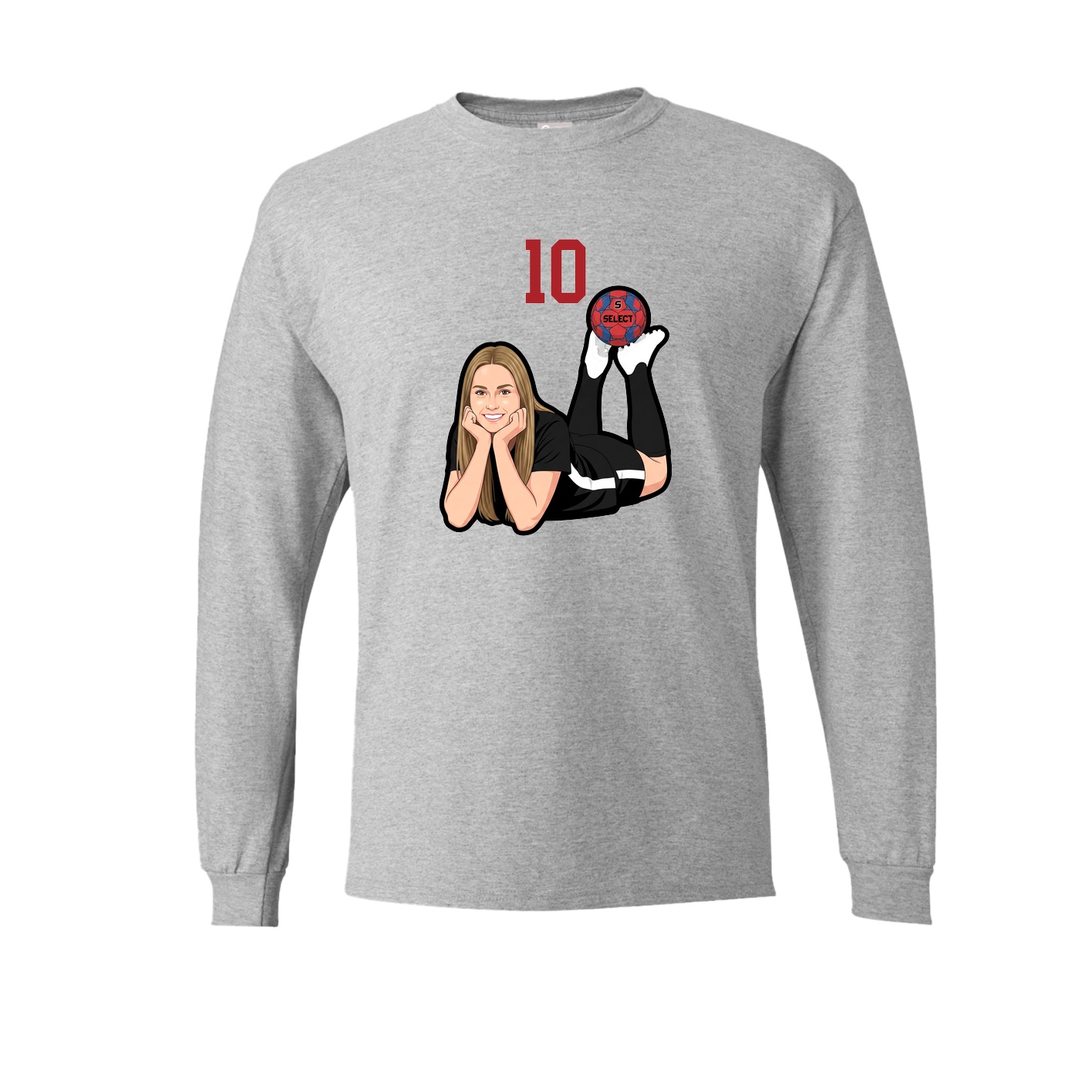 Long Sleeve Tee — Number Top in Grey