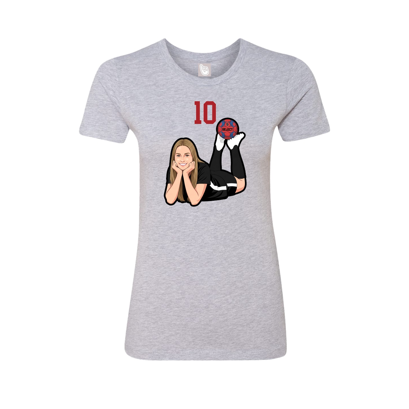 Womens Tee — Number Top in Grey