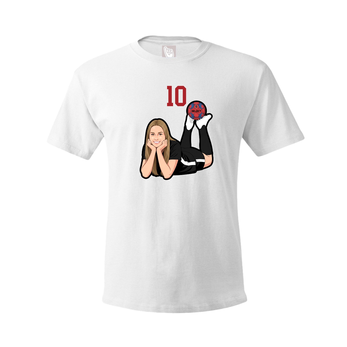 Youth Tee — Number Top in White