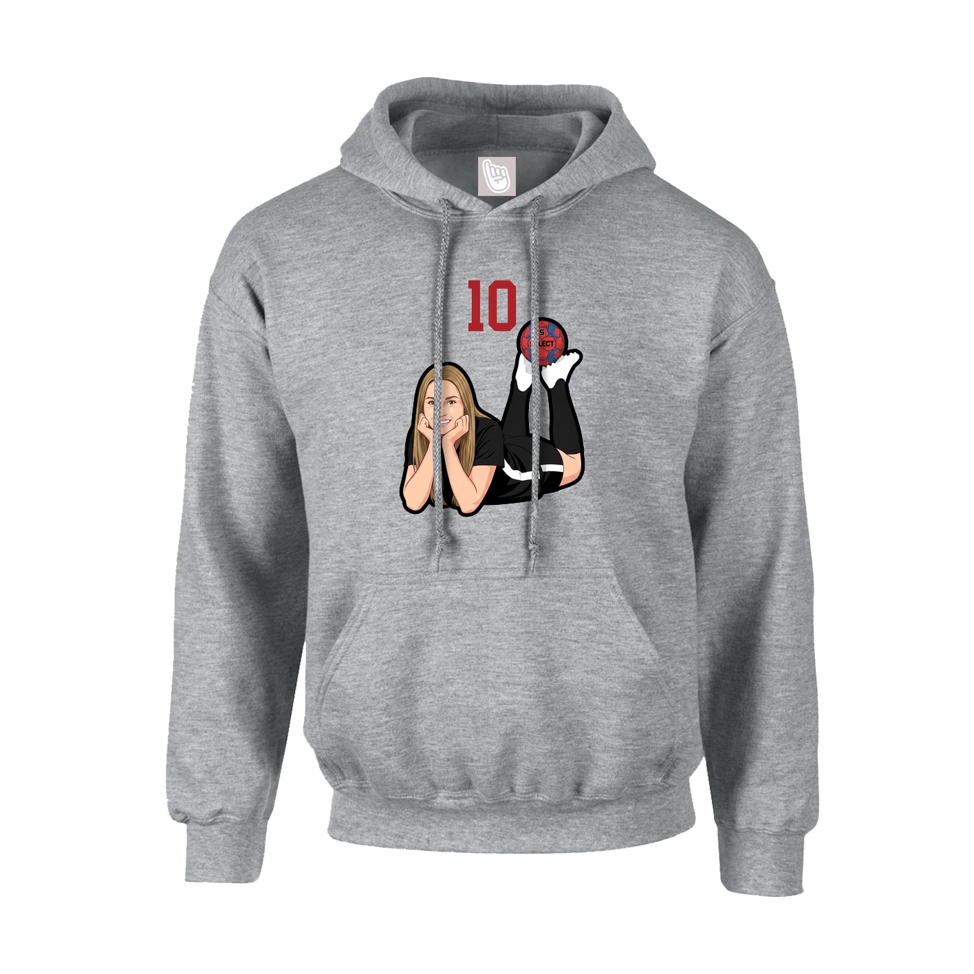 Hoodie — Number Top in Grey
