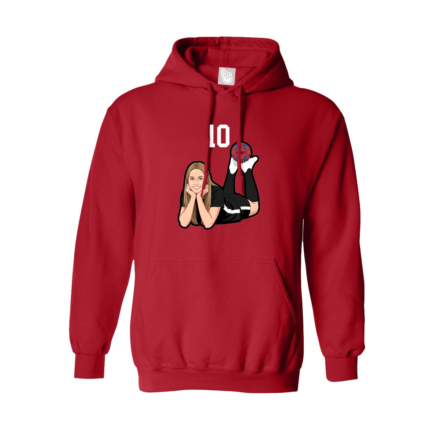 Youth Hoodie — Number Top in Red