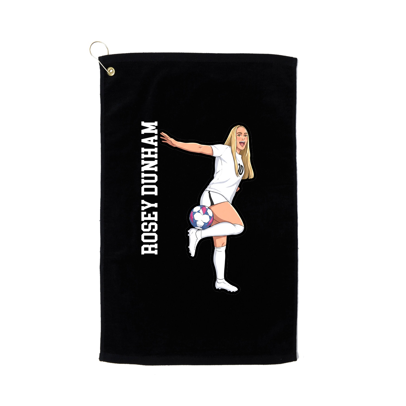 Golf Towel — Name Vertical in Black