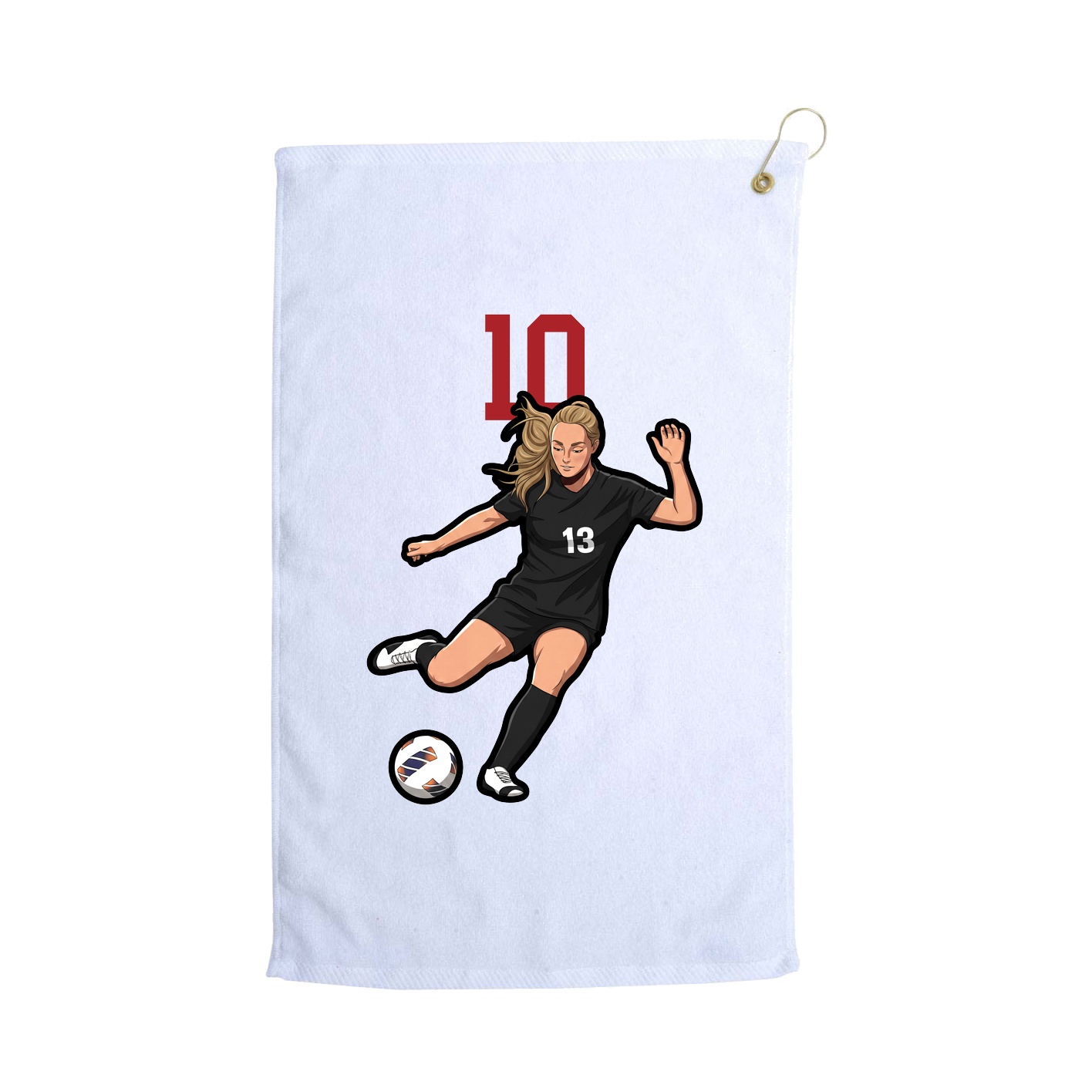 Golf Towel — Number Top in White