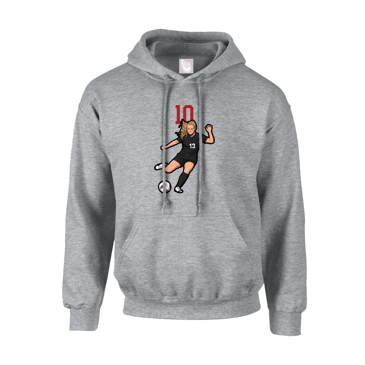 Hoodie — Number Top in Grey