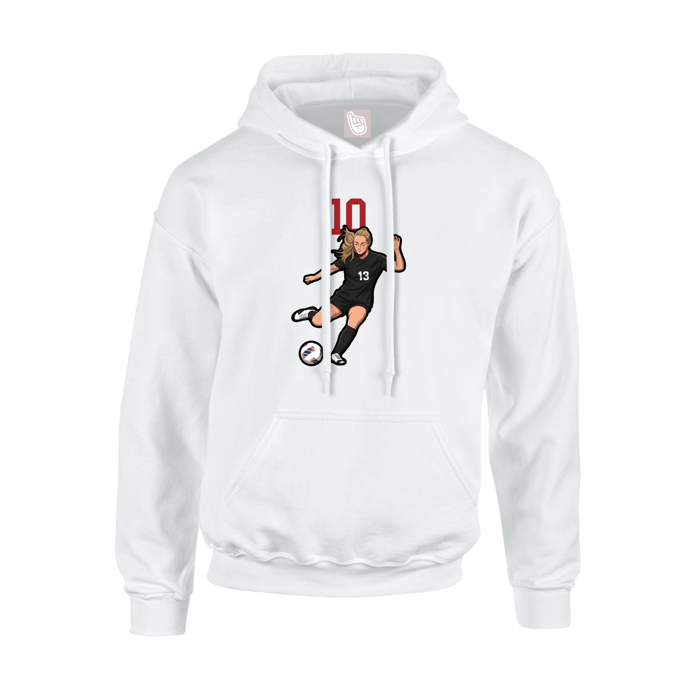 Youth Hoodie — Number Top in White