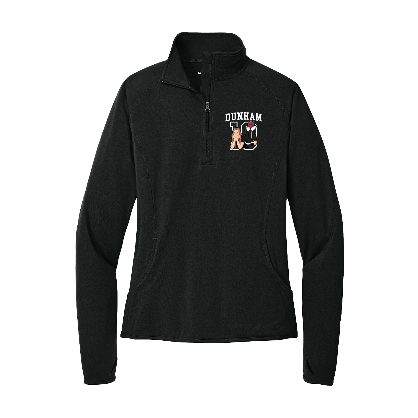 Women's Q-Zip Pullover — Shirsey in Black