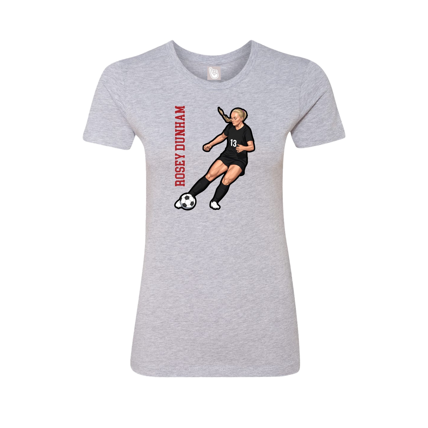 Womens Tee — Name Vertical in Grey