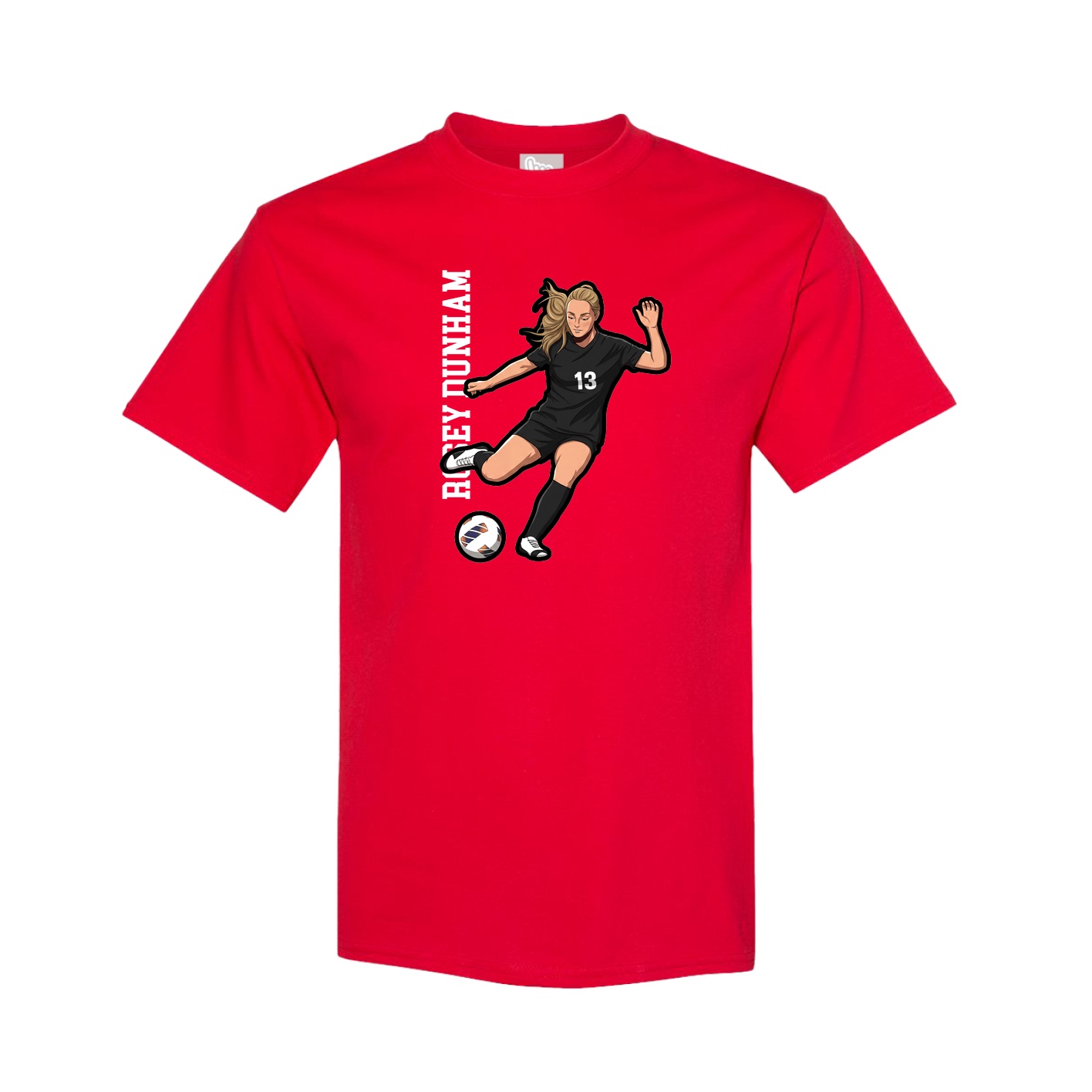 Tee — Name Vertical in Red