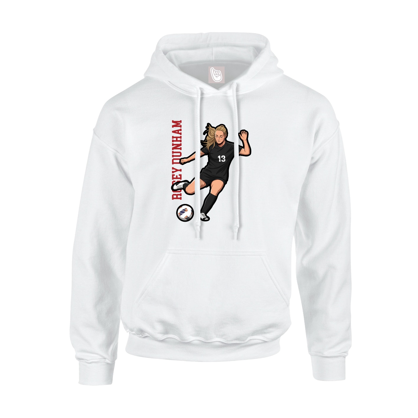 Hoodie — Name Vertical in White