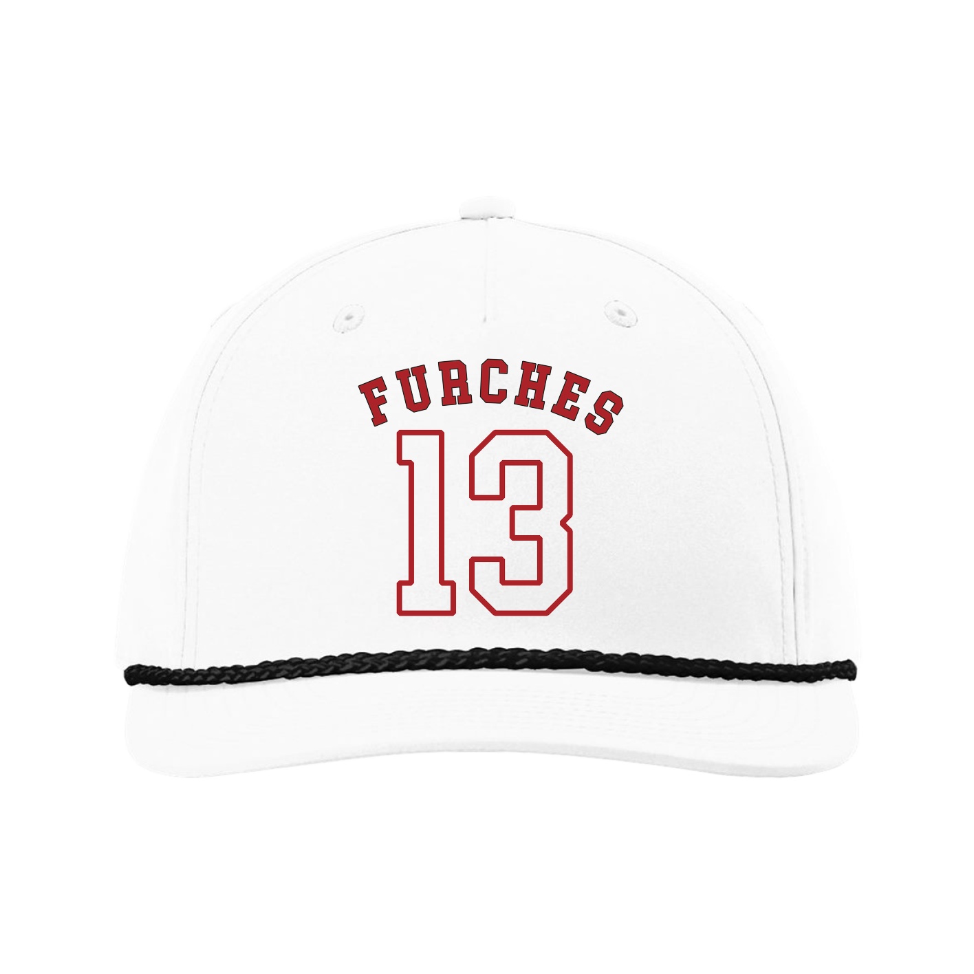 Five-Panel Classic Rope Cap — Shirsey Arch in White
