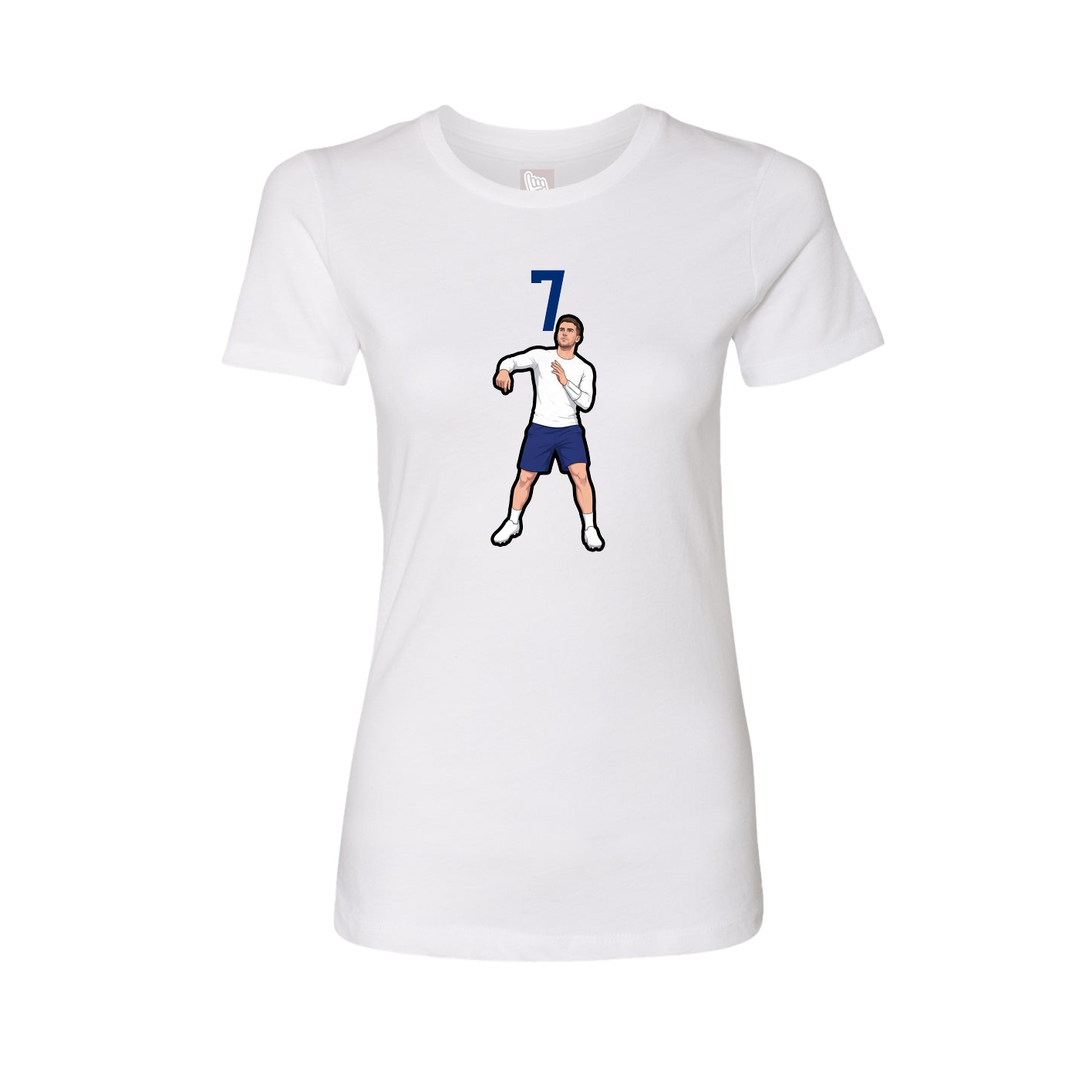 Fitted Women's Tee — Number Top in White