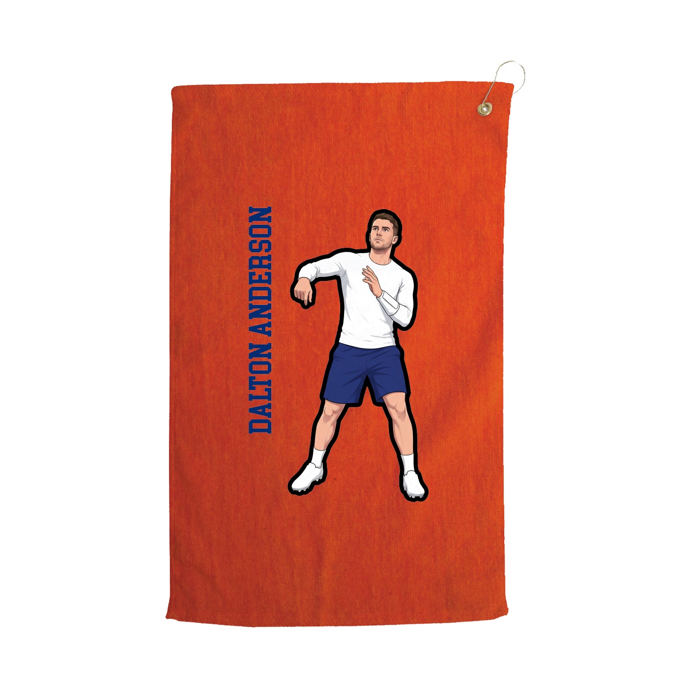 Golf Towel — Name Vertical in Orange