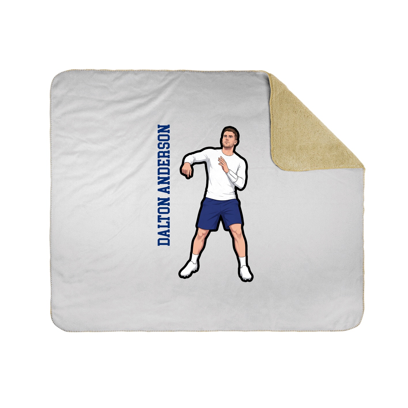 Throw Blanket — Name Vertical in White