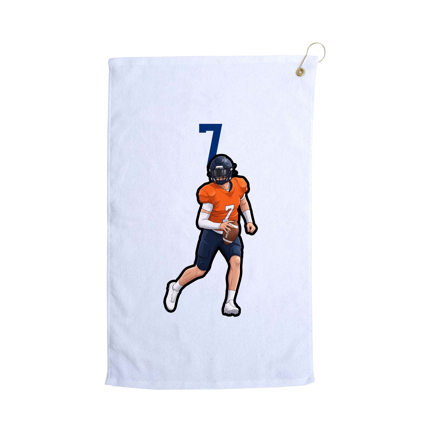 Golf Towel — Number Top in White