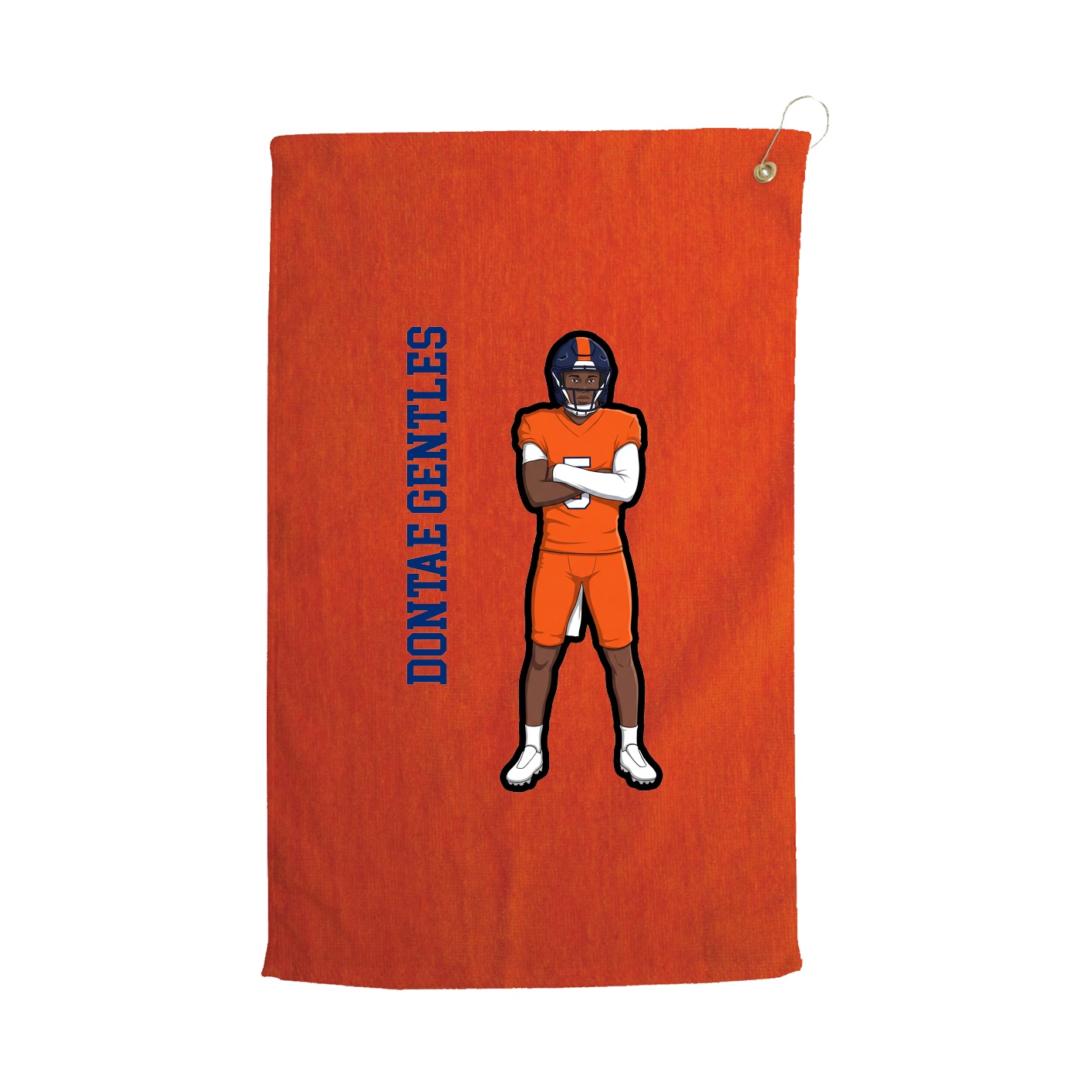 Golf Towel — Name Vertical in Orange