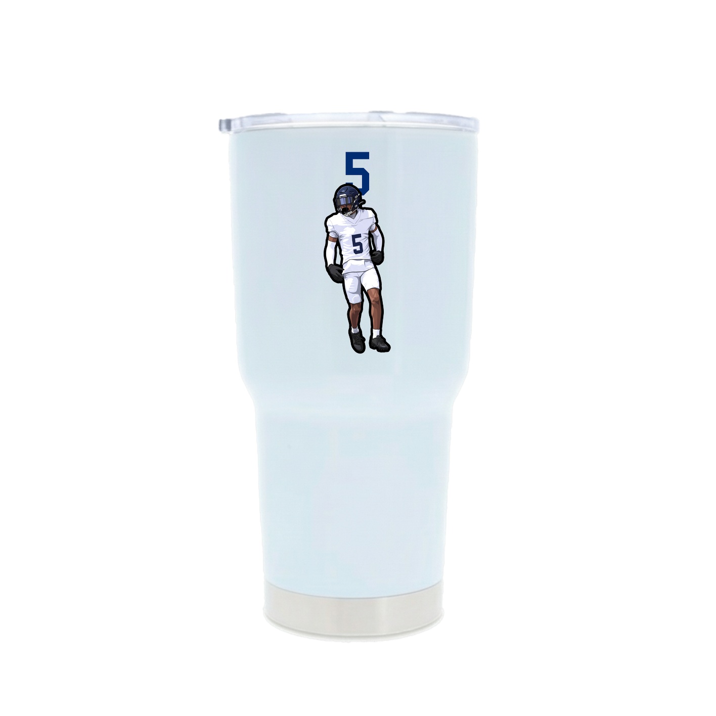 30oz Stainless Steel Tumbler — Number Top in White