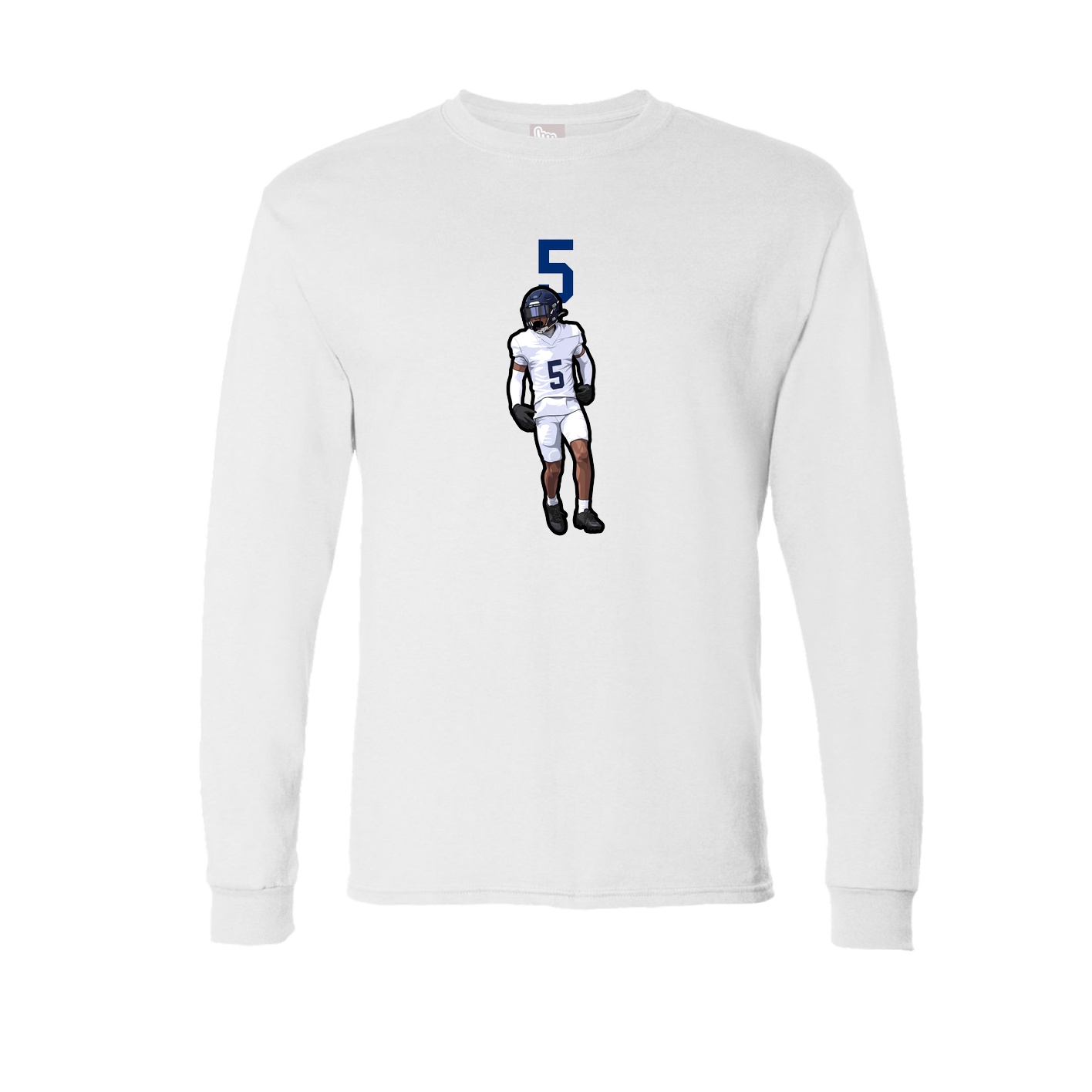 Long Sleeve Tee — Number Top in White
