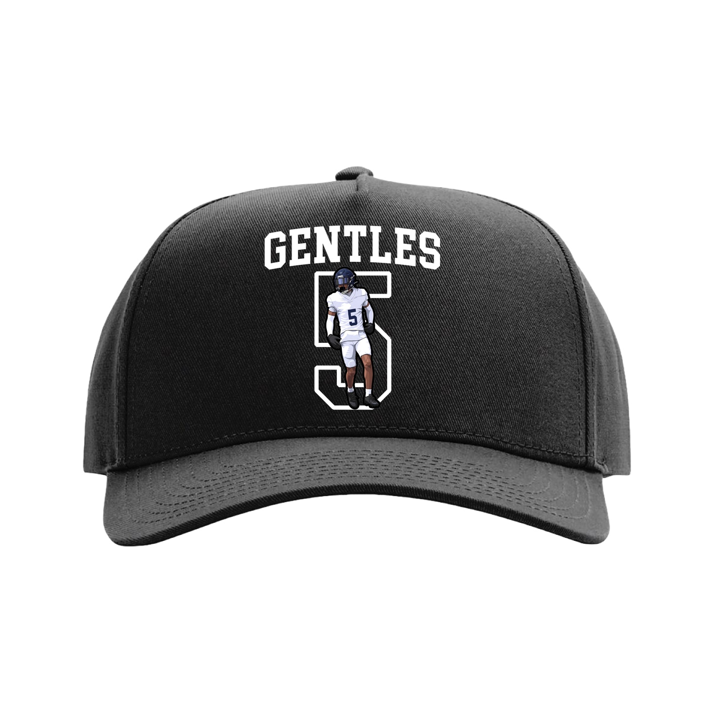 Full Fabric Five-Panel Champ Cap — Shirsey in Black