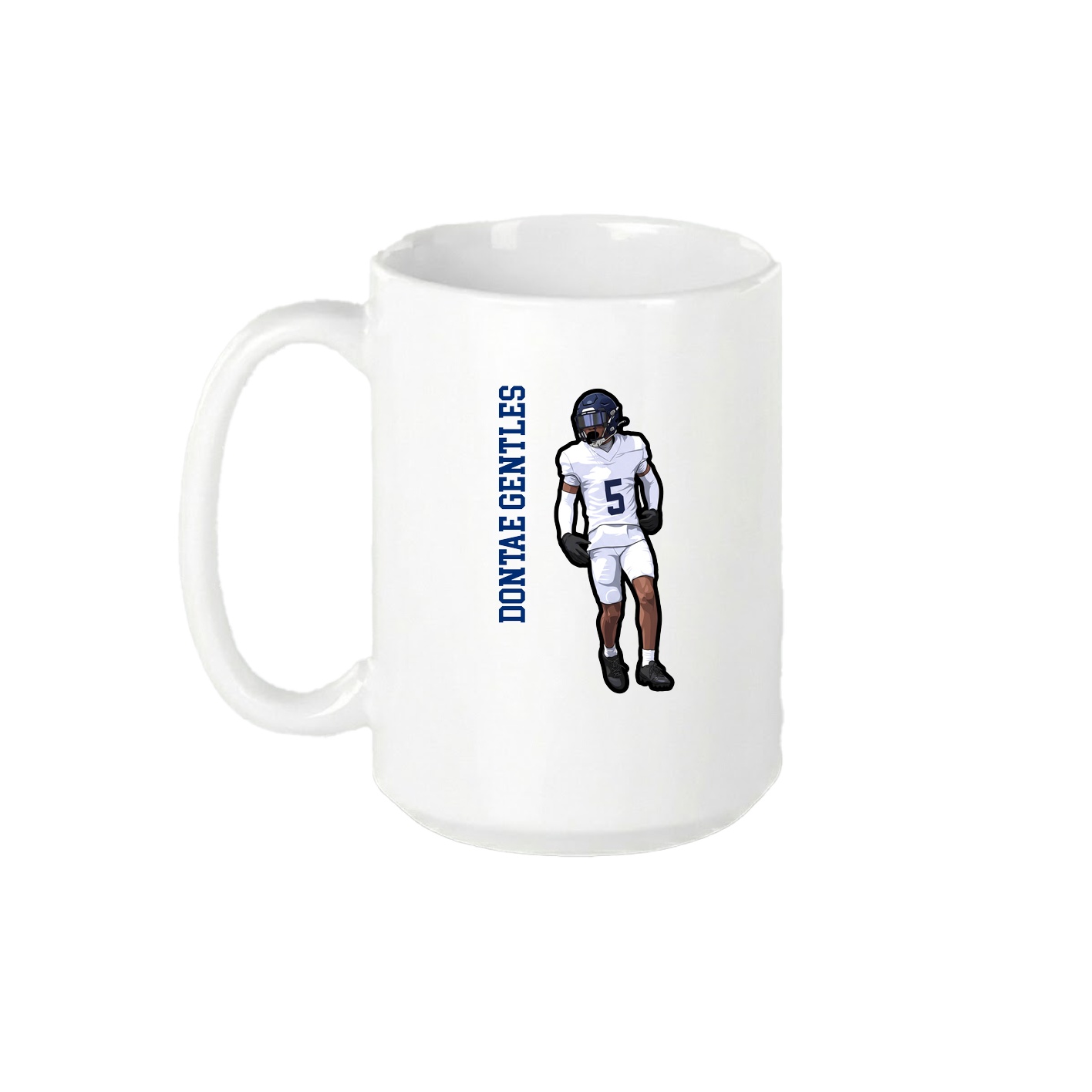 15oz Coffee Mug — Name Vertical in White
