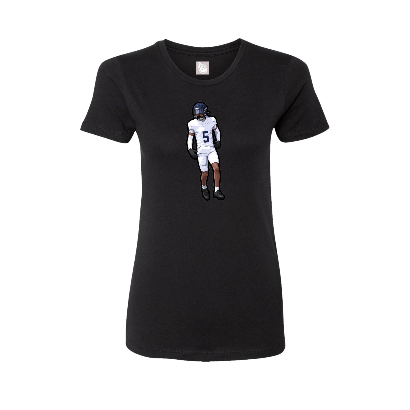Fitted Women's Tee — Name Vertical in Black