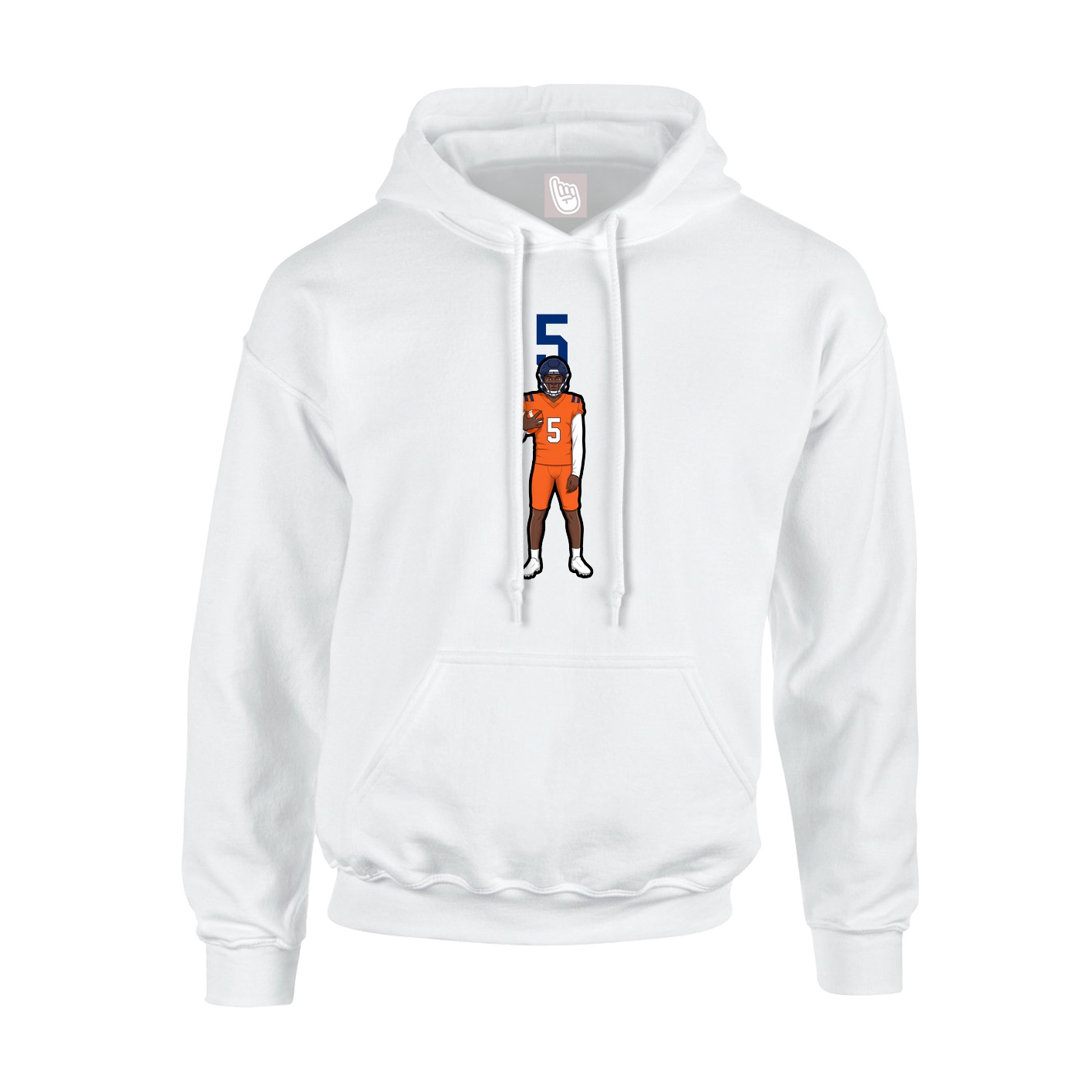 Hoodie — Number Top in White