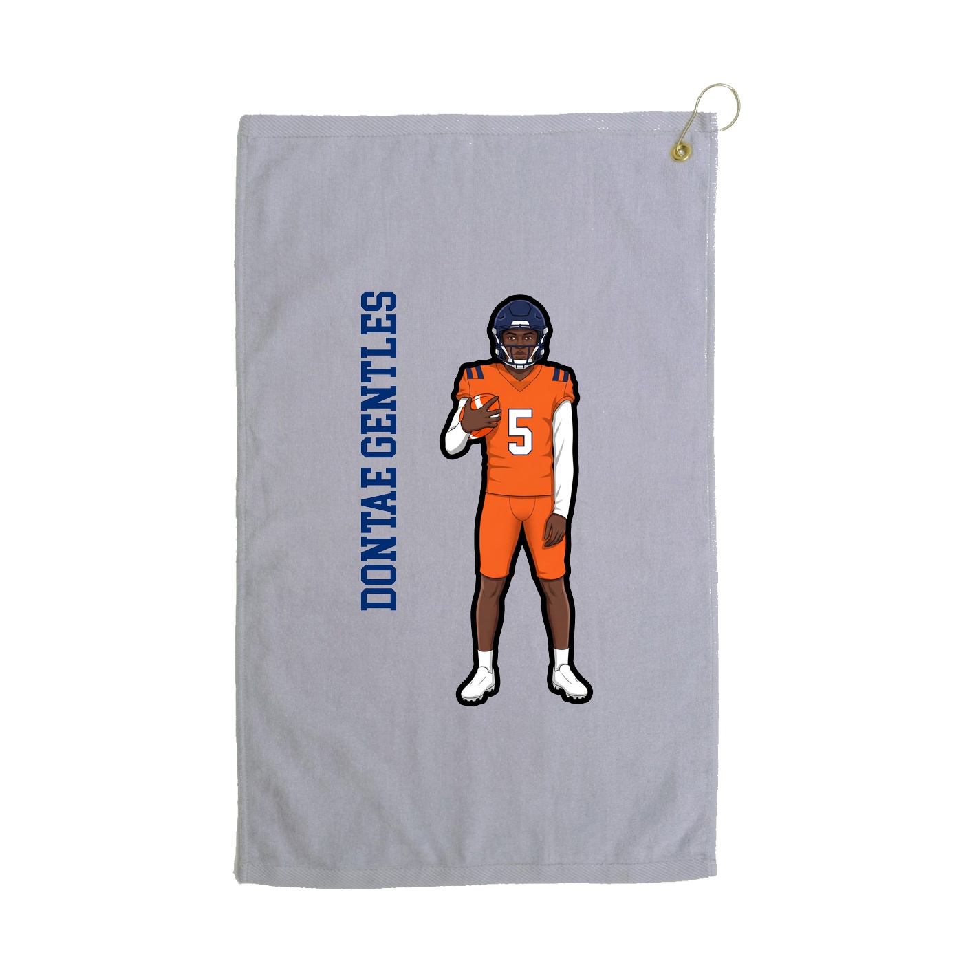 Golf Towel — Name Vertical in Grey