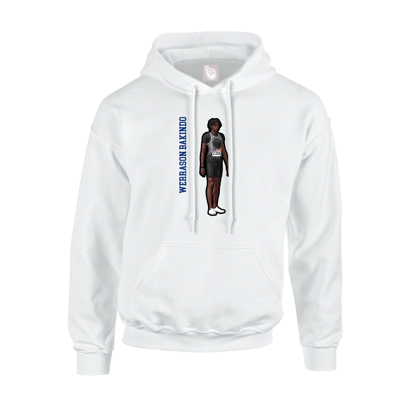 Hoodie — Name Vertical in White
