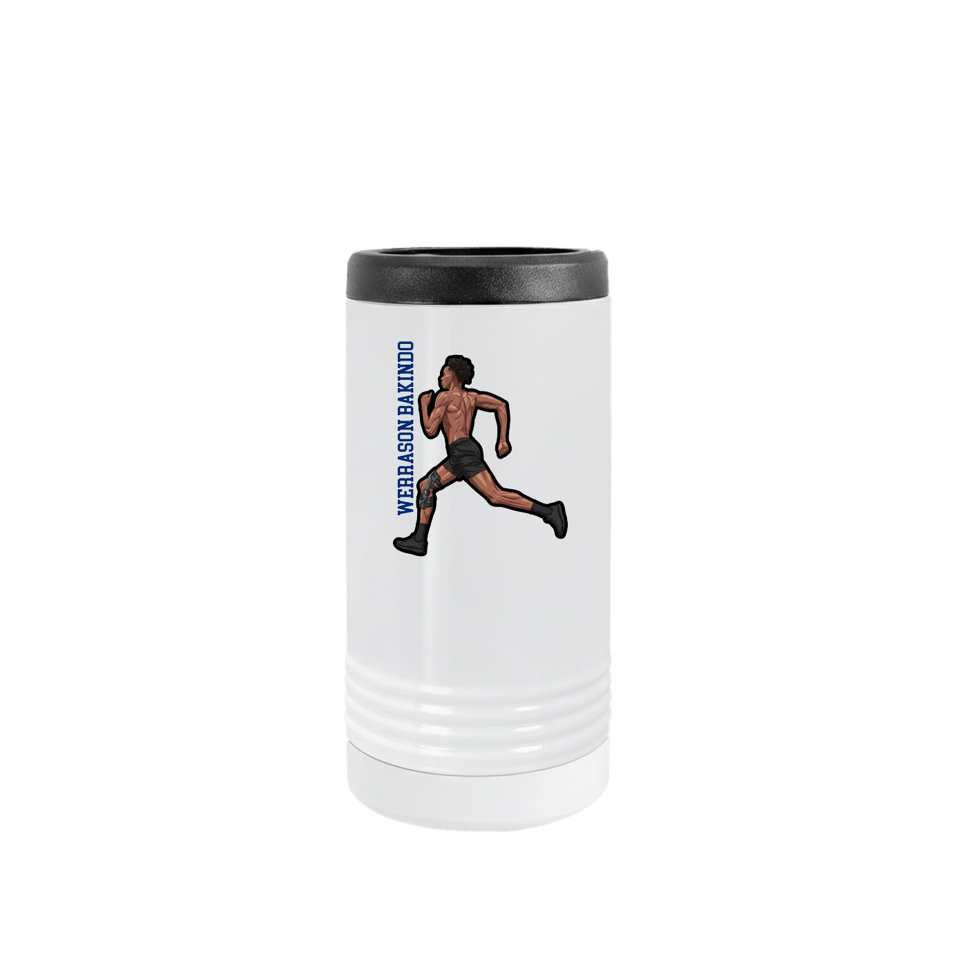 Slim Beverage Holder — Name Vertical in White