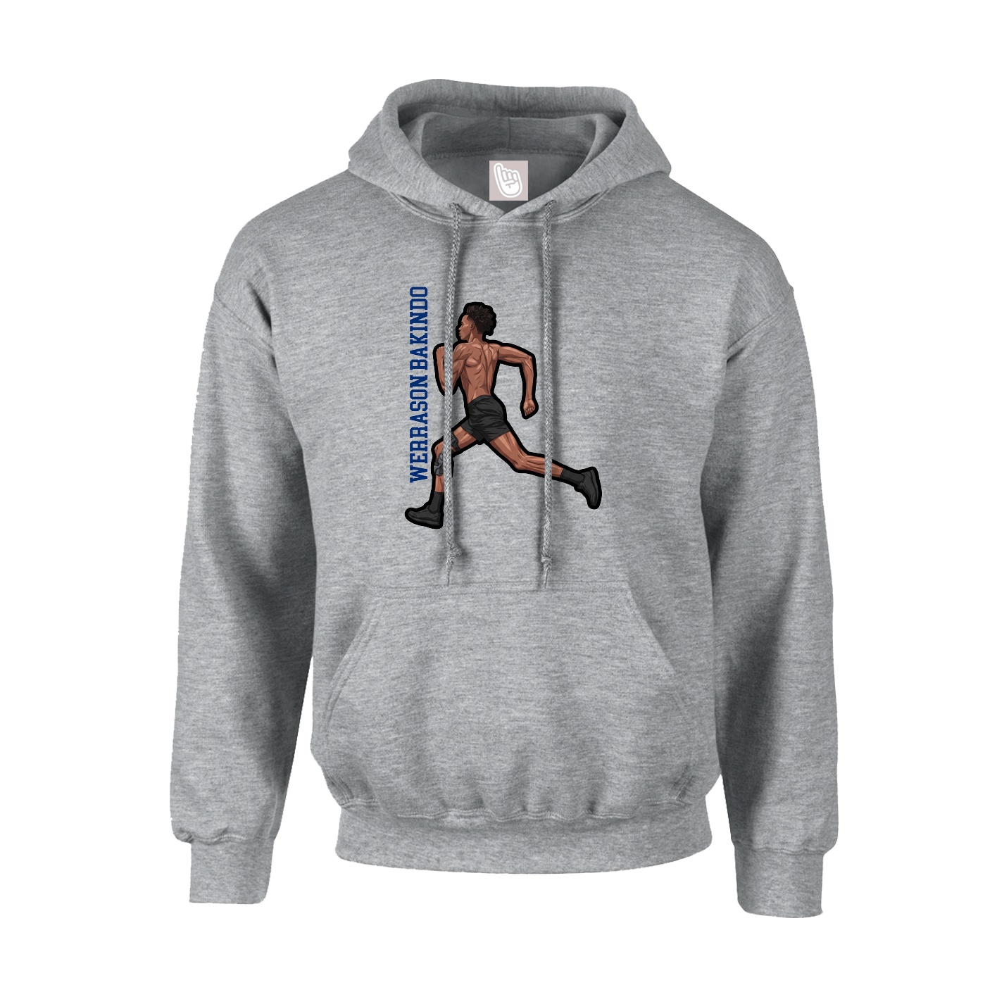 Youth Hoodie — Name Vertical in Grey
