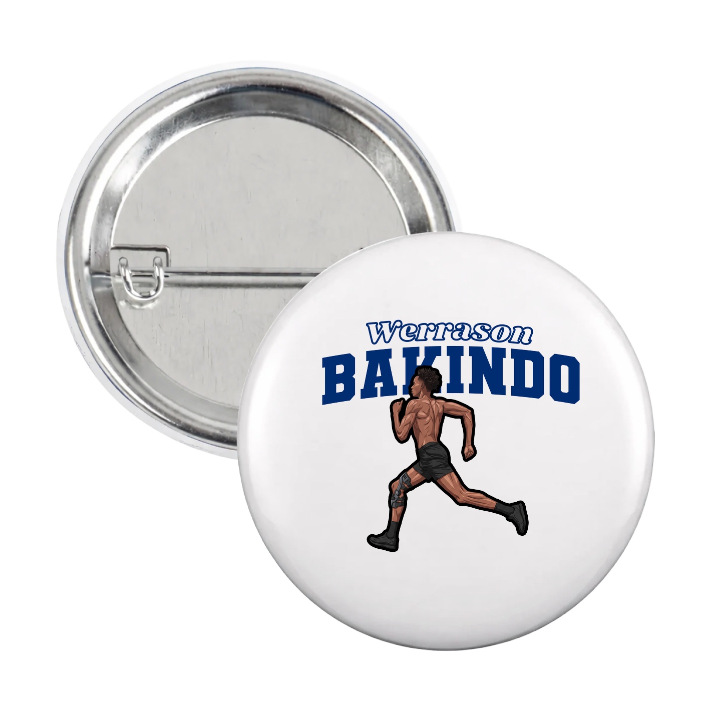 Game Day Button — Name Arch in White